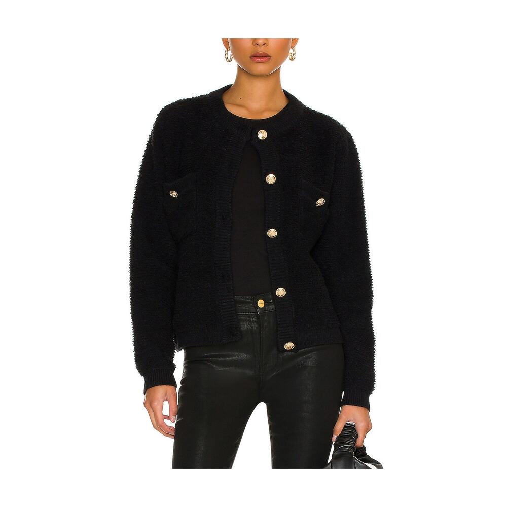 Line & Dot Boucle Black Khloe Cardigan Size XS